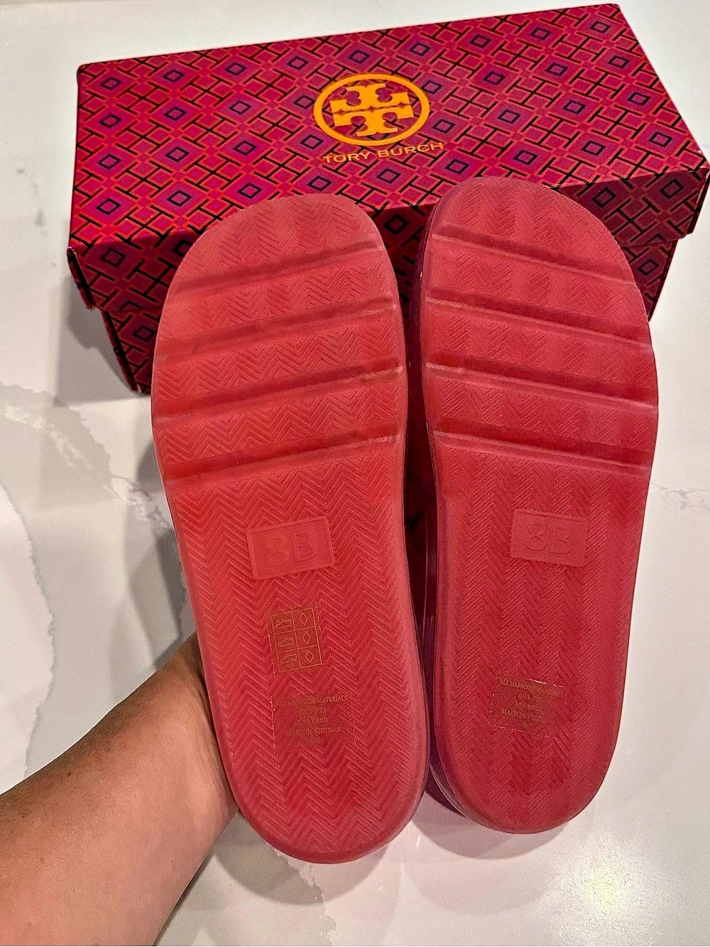 Tory Burch Bubble Jelly Slide Sandals Pink US 8 - Picture 4 of 5